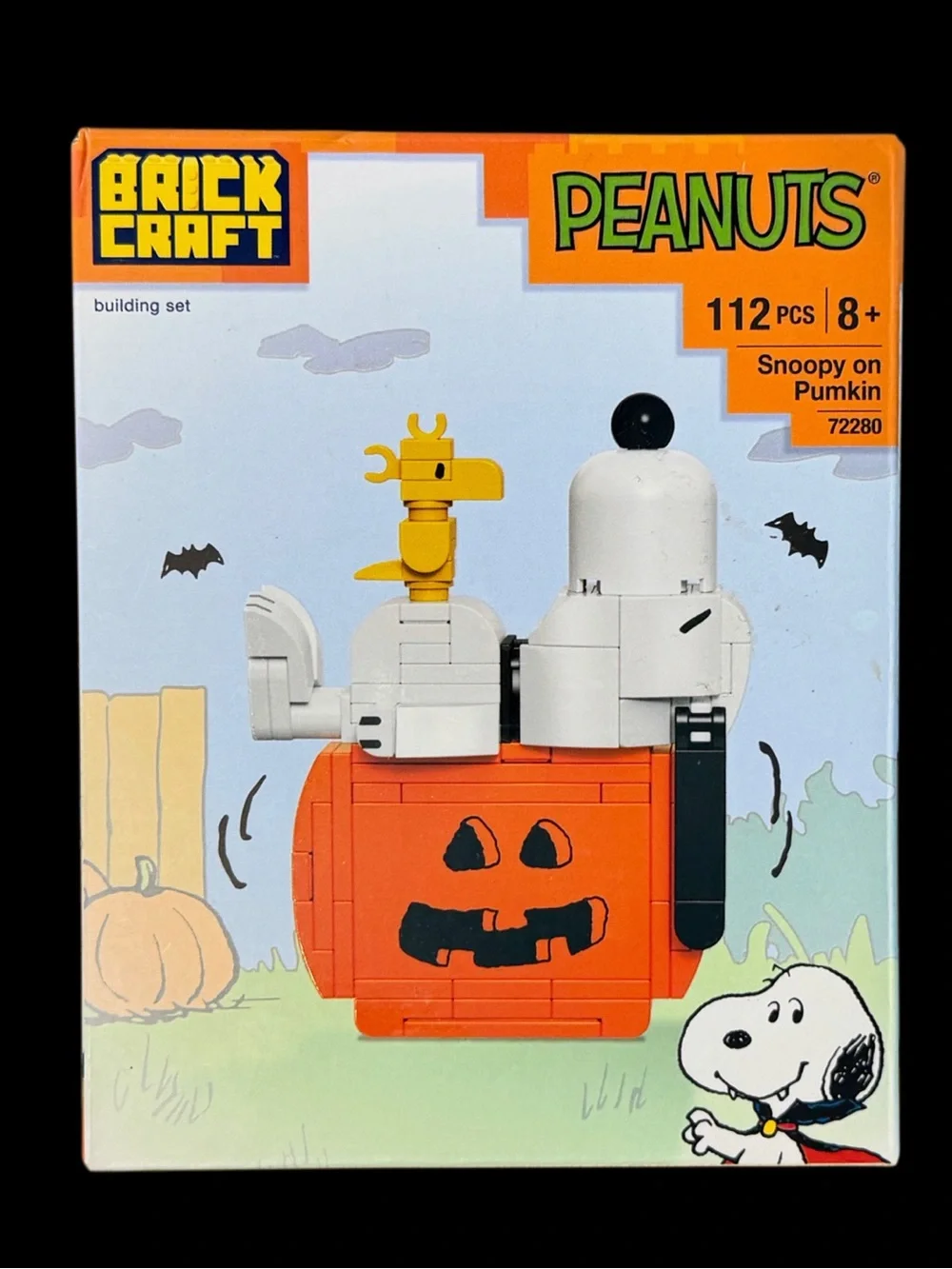 Brick Craft Peanuts Snoopy on Pumpkin Building Set Orange & White New in Box